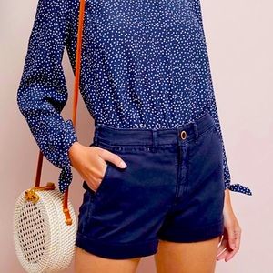 NWT Anthropologie Chino Shorts-Navy Blue